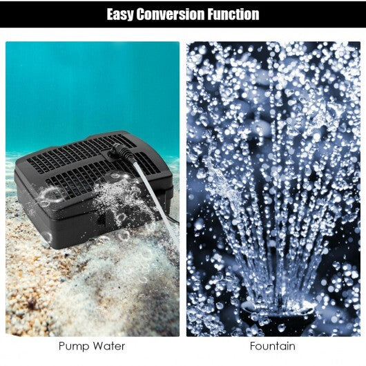 All-in-One 660 GPH Pond Filter Pump with Sterilizer and Fountain Jet LuxuryLifeWay Online Store