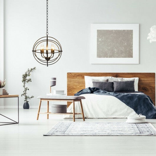 20 Inch 5 Lights Metal Chandelier with Pivoting Interlocking Rings LuxuryLifeWay Online Store