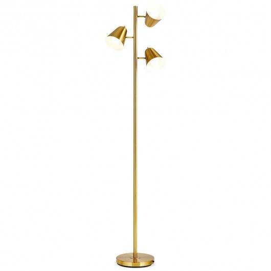 64 Inch 3-Light LED Floor Lamp Reading Light for Living Room Bedroom-Golden - Color: Golden LuxuryLifeWay Online Store