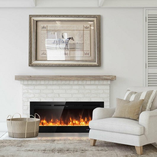 50 Inch Recessed Electric Insert Wall Mounted Fireplace with Adjustable Brightness LuxuryLifeWay Online Store