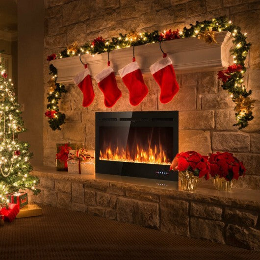 50 Inch Recessed Electric Insert Wall Mounted Fireplace with Adjustable Brightness LuxuryLifeWay Online Store
