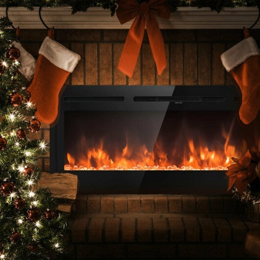 50 Inch Recessed Electric Insert Wall Mounted Fireplace with Adjustable Brightness LuxuryLifeWay Online Store
