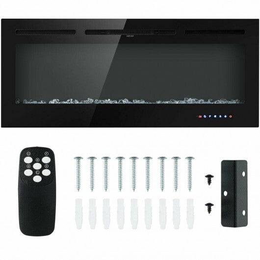 50 Inch Recessed Electric Insert Wall Mounted Fireplace with Adjustable Brightness LuxuryLifeWay Online Store