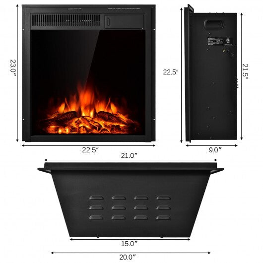 22.5 Inch Electric Fireplace Insert Freestanding and Recessed Heater LuxuryLifeWay Online Store