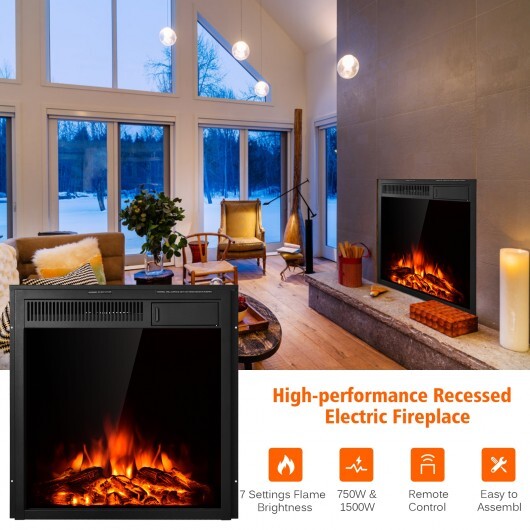 22.5 Inch Electric Fireplace Insert Freestanding and Recessed Heater LuxuryLifeWay Online Store