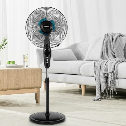 16 Inches Adjustable Height Fan with Quiet Oscillating Stand for Home and Office LuxuryLifeWay Online Store