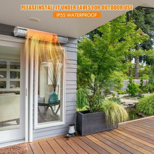 1500W Indoorand Outdoor Electric Heater with 2 Power Settings -Silver LuxuryLifeWay Online Store