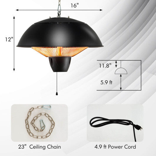 1500W Electric Patio Heater with IPX4 Waterproof LuxuryLifeWay Online Store