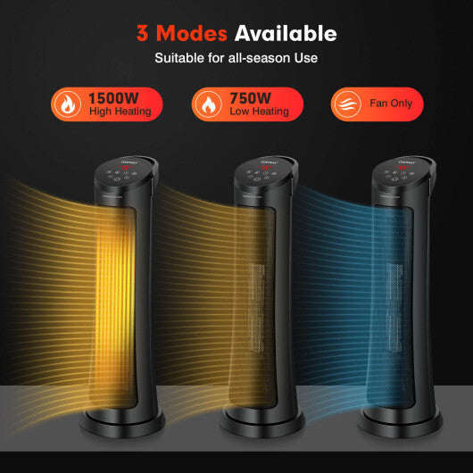 1500W PTC Fast Heating Space Heater with Remote Control LuxuryLifeWay Online Store