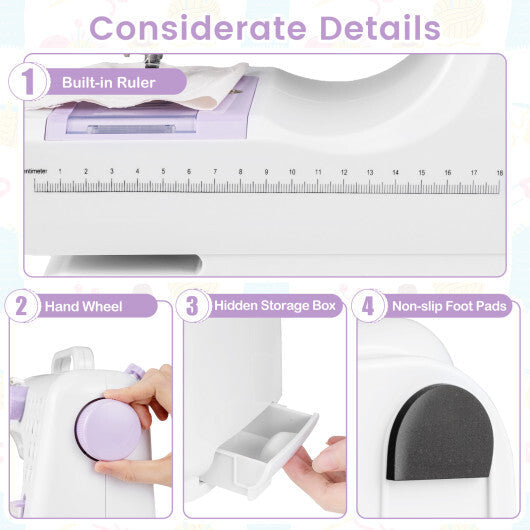 Sewing Machine for Beginners Mini Sewing Machine with 12 Built-in Stitches LuxuryLifeWay Online Store