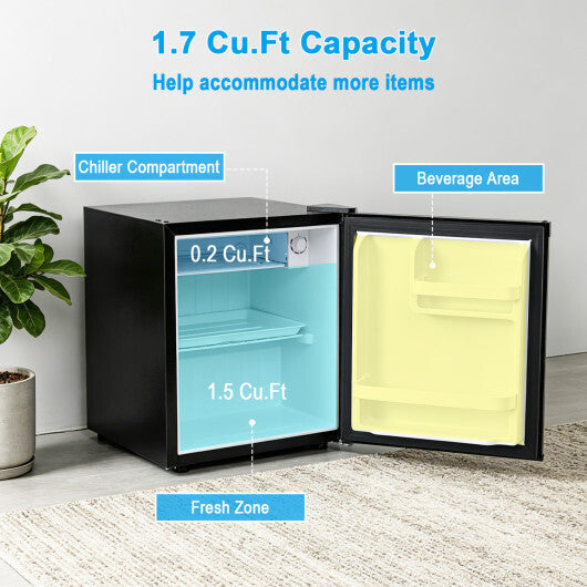 Compact Mini Fridge with 7-Level Adjustable Thermostat-Silver LuxuryLifeWay Online Store