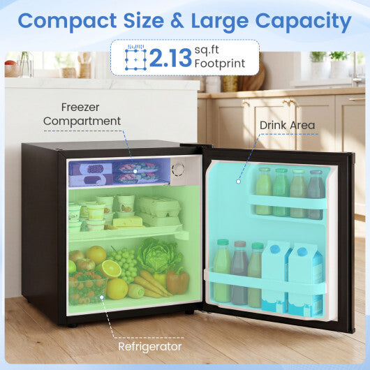 Compact Mini Fridge with 7-Level Adjustable Thermostat-Silver LuxuryLifeWay Online Store