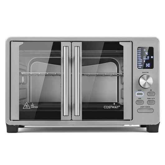 26.4 Quart French Door Convection Toaster Oven with 11 Presets-Silver LuxuryLifeWay Online Store