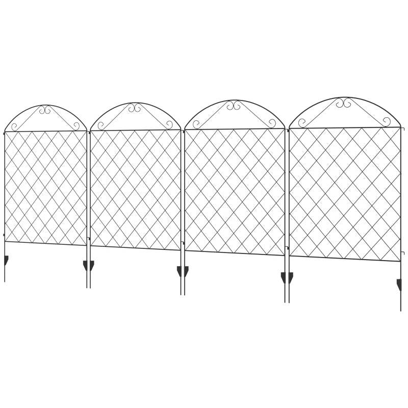 4 Pack Steel Foldable Fence Arch Trellis Panel Animal Barrier LuxuryLifeWay Online Store
