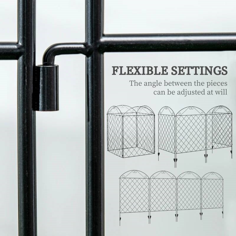 4 Pack Steel Foldable Fence Arch Trellis Panel Animal Barrier LuxuryLifeWay Online Store