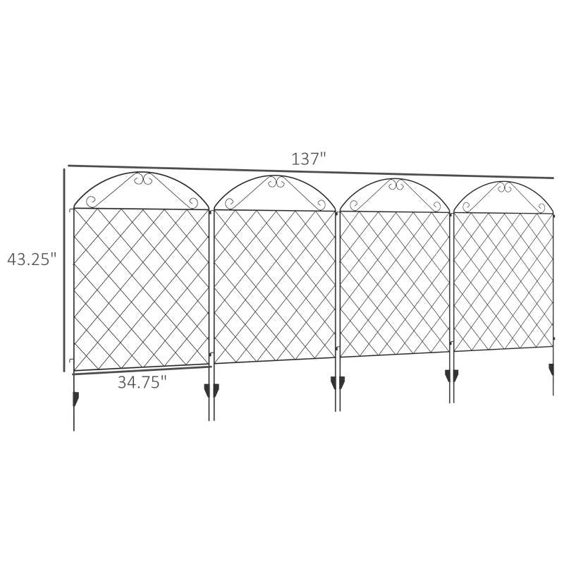 4 Pack Steel Foldable Fence Arch Trellis Panel Animal Barrier LuxuryLifeWay Online Store