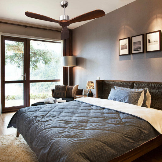 52 Inch Modern Brushed Nickel Finish Ceiling Fan with Remote Control LuxuryLifeWay Online Store