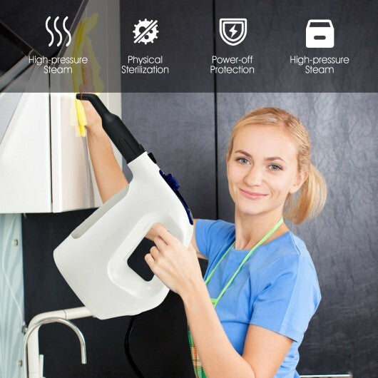 1400W Multipurpose Pressurized Steam Cleaner With 17 Pieces Accessories-Gray LuxuryLifeWay Online Store