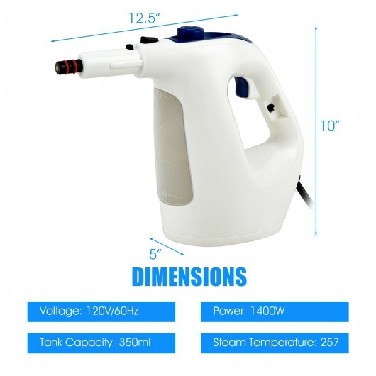 1400W Multipurpose Pressurized Steam Cleaner With 17 Pieces Accessories-Gray LuxuryLifeWay Online Store