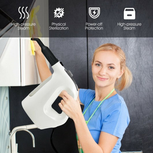 1400W Multipurpose Pressurized Steam Cleaner With 17 Pieces Accessories-Gray LuxuryLifeWay Online Store