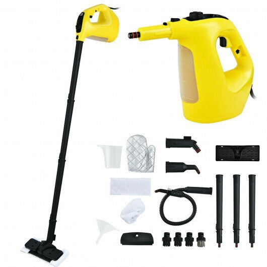 1400W Multipurpose Pressurized Steam Cleaner With 17 Pieces Accessories-Gray LuxuryLifeWay Online Store