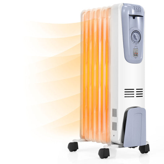 1500W Oil Filled Radiator with Thermostat and 4 Bottom Wheels LuxuryLifeWay Online Store