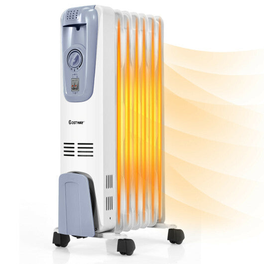 1500W Oil Filled Radiator with Thermostat and 4 Bottom Wheels LuxuryLifeWay Online Store