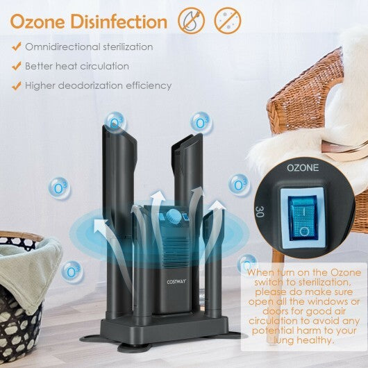 Electric Shoe Boot Dryer 4 Shoes with 180 Mins Timer Ozone Disinfection-Gray - Color: Gray LuxuryLifeWay Online Store