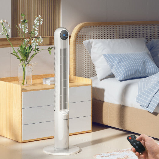42 Inch 80 Degree Tower Fan with Smart Display Panel and Remote Control-Black LuxuryLifeWay Online Store