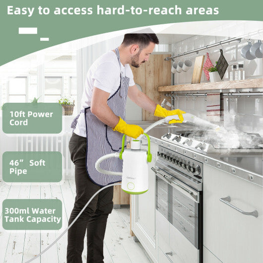 1000W Multifunction Portable Hand-held Steam Cleaner with 10 Accessories-Green LuxuryLifeWay Online Store