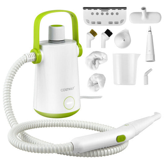 1000W Multifunction Portable Hand-held Steam Cleaner with 10 Accessories-Green LuxuryLifeWay Online Store