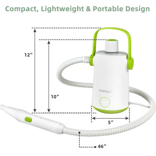1000W Multifunction Portable Hand-held Steam Cleaner with 10 Accessories-Green LuxuryLifeWay Online Store