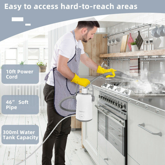 1000W Multifunction Portable Hand-held Steam Cleaner with 10 Accessories-Green LuxuryLifeWay Online Store