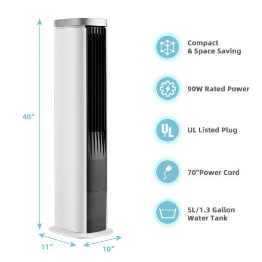 3-In-1 Portable Evaporative Air Cooler with Timer-White LuxuryLifeWay Online Store