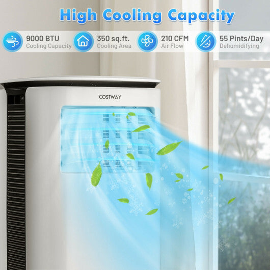 9000 BTU 3 in 1 Portable Air Conditioner with Fan and Dehumidifier-White LuxuryLifeWay Online Store