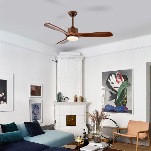 52 Inch Reversible Ceiling Fan with LED Light and Adjustable Temperature-Silver LuxuryLifeWay Online Store