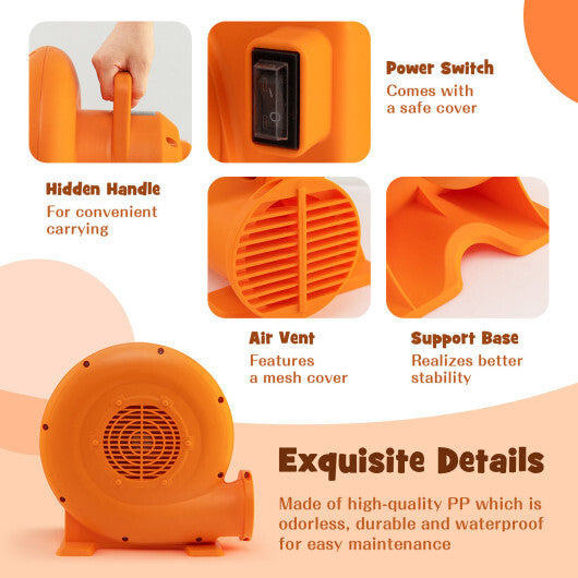 550W Air Blower (0.7HP) for Inflatables with 25 feet Wire and GFCI Plug - Color: Orange LuxuryLifeWay Online Store