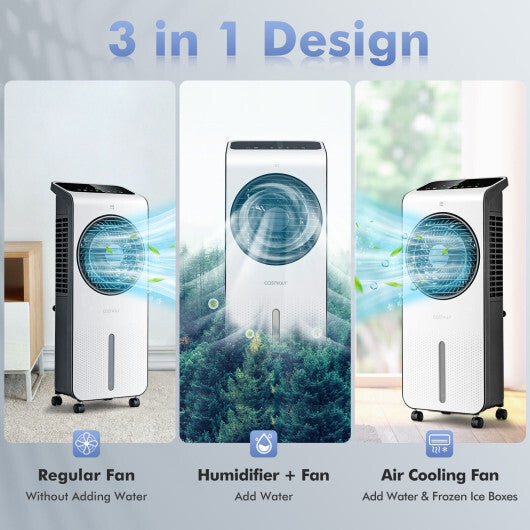 3-in-1 Evaporative Air Cooler with 12H Timer Remote-White LuxuryLifeWay Online Store