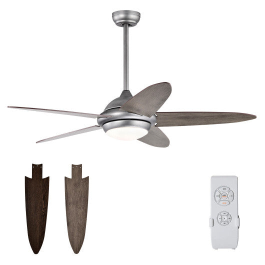 52 Inch Ceiling Fan with Lights and 3 Lighting Colors-Black