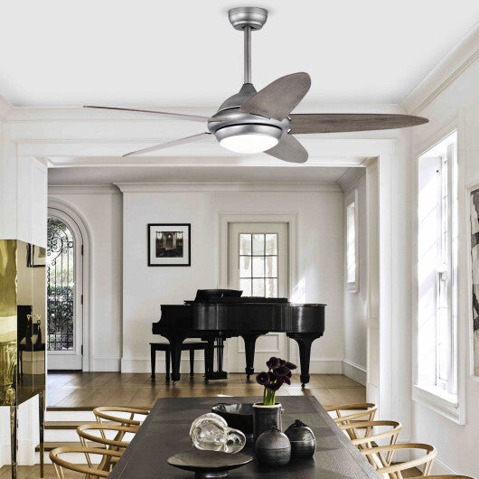52 Inch Ceiling Fan with Lights and 3 Lighting Colors-Black