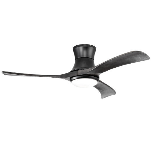 52 Inch Flush Mount Ceiling Fan with LED Light-Black - Color: Black LuxuryLifeWay Online Store