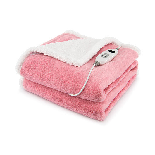 Electric Heated Blanket Throw with 10 Heat Settings-Pink LuxuryLifeWay Online Store