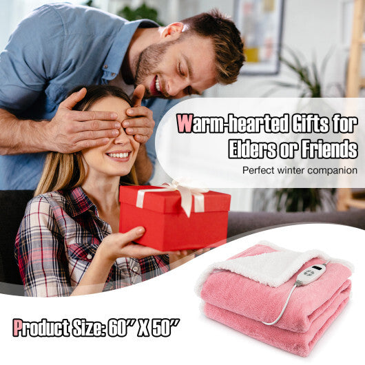 Electric Heated Blanket Throw with 10 Heat Settings-Pink LuxuryLifeWay Online Store