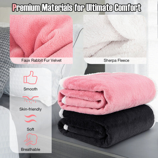Electric Heated Blanket Throw with 10 Heat Settings-Pink LuxuryLifeWay Online Store