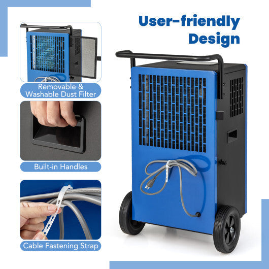 215 Pints 8000 Sq.Ft Commercial Dehumidifier For Home and Basement with 24H Timer-Blue LuxuryLifeWay Online Store