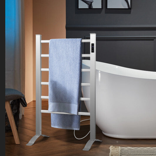 Freestanding and Wall-mounted 6 Bars Towel Warmer with Timer and LED Display LuxuryLifeWay Online Store