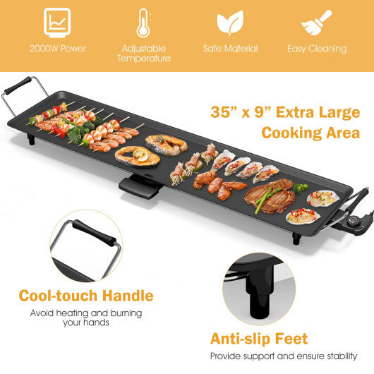 35 Inch Costway Electric Griddle Teppanyaki Grill with Adjustable Temperature LuxuryLifeWay Online Store