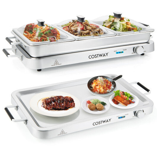 2 in 1 Electric Warming Tray with Temperature Control LuxuryLifeWay Online Store