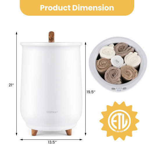 23L Large Luxury Bucket-Style Towel Warmer with Fragrant Disc Holder-White LuxuryLifeWay Online Store