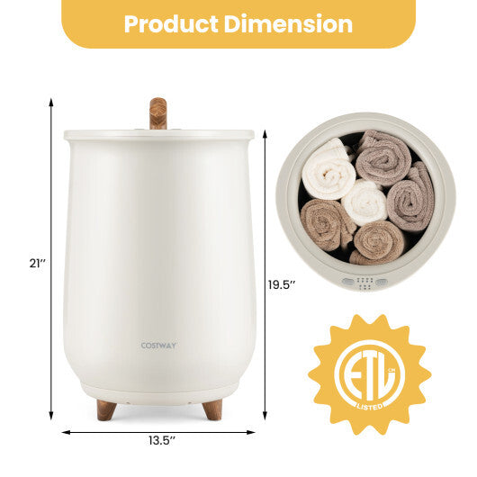 23L Large Luxury Bucket-Style Towel Warmer with Fragrant Disc Holder-White LuxuryLifeWay Online Store